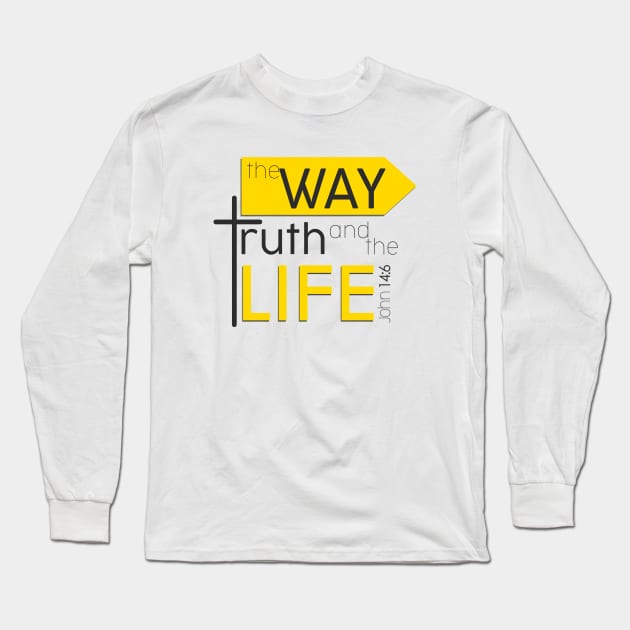 The Way The  Truth And The Life - Bible - D3 Designs Long Sleeve T-Shirt by D3Apparels